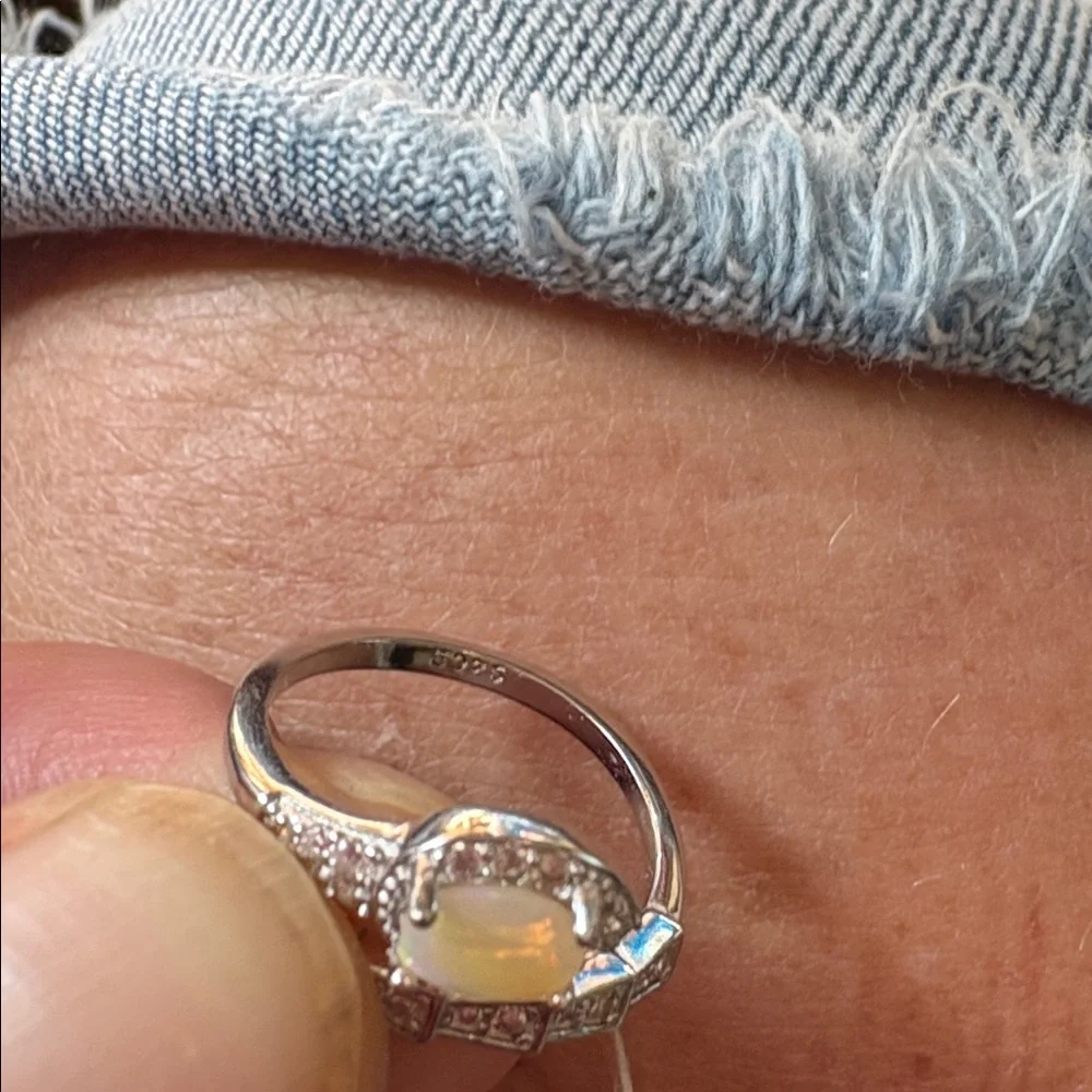 Real Opal sterling silver 925 ring new with tags
